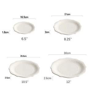 Plato de cena de cerámica en relieve, platos fríos blancos nórdicos, ensalada, Pasta, postre, bistec, bandeja para servir, juego de vajilla para restaurante de boda - Product Image 2