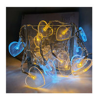 Nouvelles guirlandes lumineuses décoratives murales et pour rideaux en forme de cœur en cuivre, LED blanc chaud, édition limitée pour la Saint-Valentin