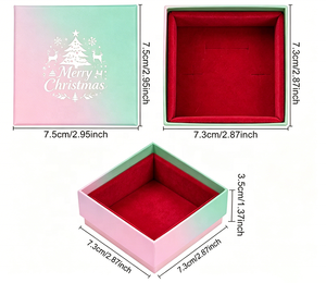 OEM Custom Full Print Red Green Gradient Two-Piece Rigid Jewelry <strong>Boxes</strong> Merry Christmas <strong>Bell</strong> Snowflake Gift Tree Wholesale - Product Image 2
