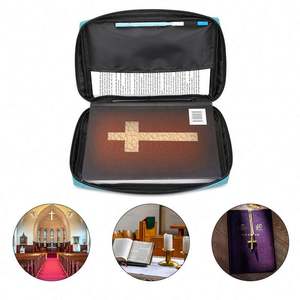 Échantillon gratuit Vente en gros Livre personnalisé Sac de transport Portable Bible Book Case Bible Church Bag Polyester Bible Cover - Product Image 6