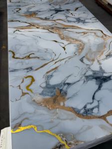 บอร์ด UV มันวาวสูงกันน้ำกันไฟ<span class=keywords><strong>แผ่น</strong></span>หินอ่อนพีวีซีม้วนได้เคลือบ UV ขนาด1220*2440มม. สำหรับตกแต่งผนัง - Product Image 6