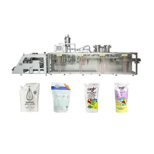 High Speed Duplex Doypack With Spout Packing Machine For Laundry Liquid Washing Detergent Automatic Filling Weighing Packager