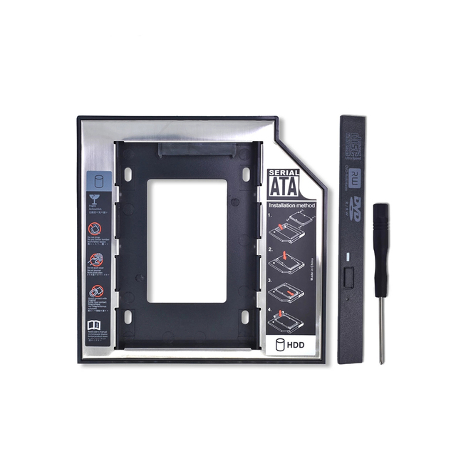 2nd HDD Caddy 9.5mm/12.7mm SATA 3.0 Hard Disk Drive Enclosure 2.5'' SSD Case Box Optibay Adapter for Laptop CD DVD-ROM