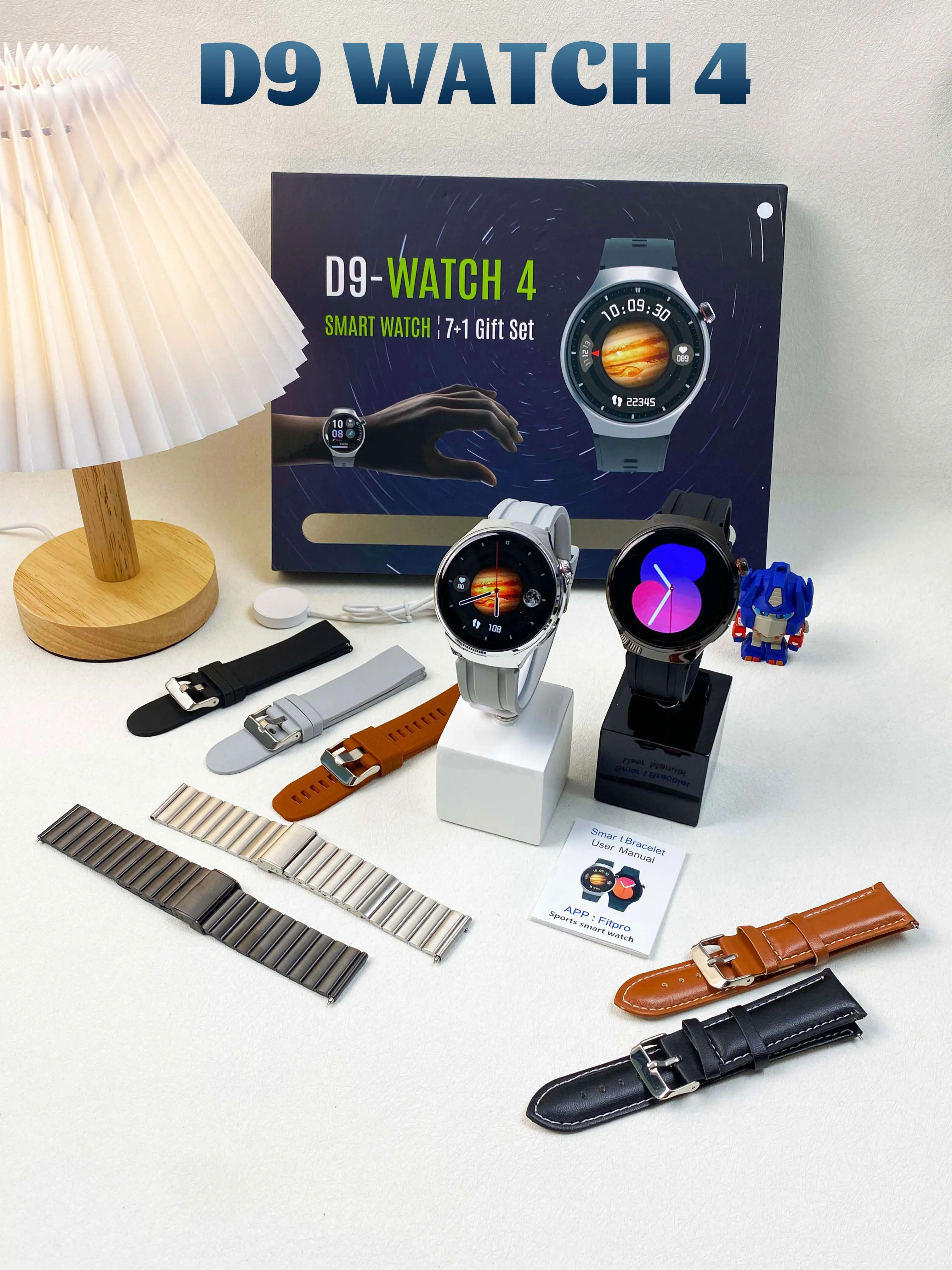 7 in 1 smart watch D9-Uhr 4 mit 7 Armbändern 2024 Smart Watch für Herren Business BT Call Sport Gesundheitsüberwachung