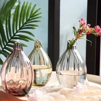 Kesederhanaan Modern Vas Bunga Kaca Zakka Transparan untuk Aromaterapi, Dekorasi Pernikahan, Kantor, Meja, Segar dan Minimalis