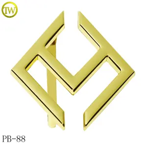 Fashion hollow logo brand belt buckle straps wholesale zinc alloy pin buckle hardware for leather crafts