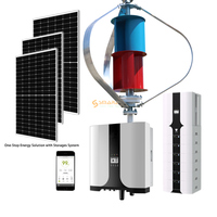Système énergétique hybride résidentiel hors réseau/sur réseau, générateur éolien et panneaux solaires avec stockage d'énergie pour usage domestique