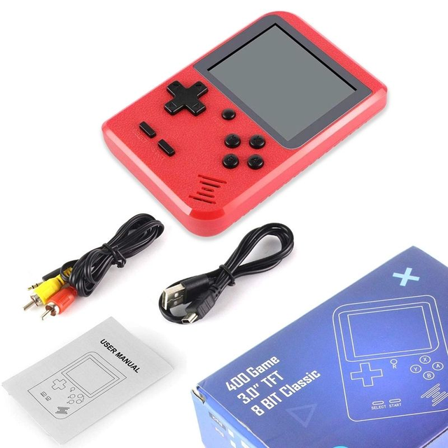 Built-in 400 FC Games with Portable Case 3.0 Inch LCD Screen Video Game Player Kids Boys Gift for Retro Handheld Game Console