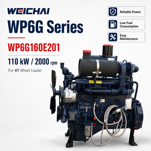 Moteur <span class=keywords><strong>diesel</strong></span> SCDC Weichai WP6G WP6G160E201 150 CV 110 kW/2000 tr/min, démarrage électrique, pour machines de construction, machines industrielles, chargeuses 4T. - Product Image 1