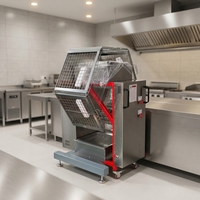 Four à rôtir au charbon de bois et au gaz commercial avec grill rotatif pour poulet