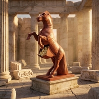 Figurine de cheval de Troie sur table, thème mythologique grec antique, produit périphérique de l'Odyssée, décoration d'intérieur, récipient à popcorn pour collection