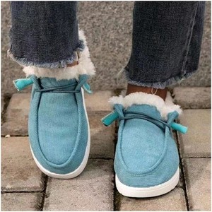 MIO Warm Gifts Slipper regolabile Fluffy House Shoes Slip-on Indoor Outdoor Women stivaletti alla caviglia con suola in gomma Fleece Lace-up - Product Image 5