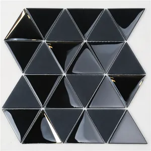 Mysterious black triangle glass mirror tiles bathroom wall tiles supplier