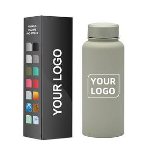 Logotipo personalizado de Navidad 32oz <span class=keywords><strong>1000ml</strong></span> Boca media Deporte Gimnasio Aislado Doble pared Botella DE AGUA DE ACERO INOXIDABLE - Product Image 1