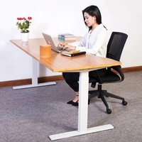 Table de bureau en bambou réglable en hauteur de haute qualité Ecomax, bureau debout en bambou, dessus en bambou Ecomax