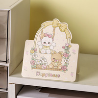 Cartes de vœux pliables avec motifs de personnages de dessins animés adorables, lapin, chien, ours, découpées, cartes en papier pour décorations de fête et cadeaux