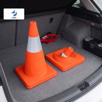 Cône de signalisation réfléchissant orange pliable LUBA 40 cm pour urgences routières et contrôle de stationnement portable