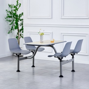 Ensemble de table et de chaises de cantine scolaire moderne et écologique pour 4 personnes, pour utilisation universitaire - Product Image 3