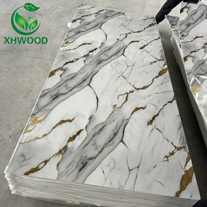 Prix de gros Lambrin feuille de marbre <span class=keywords><strong>PVC</strong></span> UV très brillante pour décoration murale intérieure salle de bain cuisine - Product Image 1