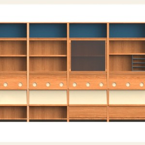 Bibliothèque murale complète en bois de cerisier, armoire de rangement modulaire pour salon, meubles en bois massif - Product Image 3