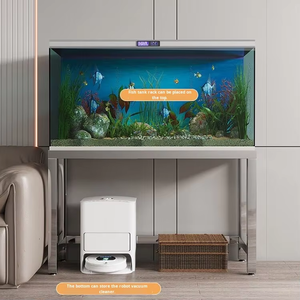 Support de réservoir à poissons en acier inoxydable Base surélevée à double couche avec étagère de rangement Anti-vibration Design moderne et simple - Product Image 3