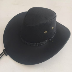 Custom Logo American <strong>Western</strong> Cowgirl Party Club Bar Headwear Outdoor Women Man Sunshade Suede Top Wide Brim Cowboy <strong>Hat</strong> - Product Image 2