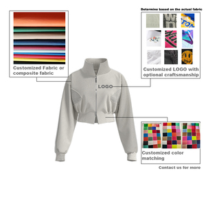 Felpa con Zip Intera Personalizzata per Fitness, Top Corto con Cappuccio per Donna, Giacca Attiva Aderente e Morbida per Allenamento - Product Image 6