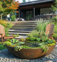 Bac à eau en acier durable personnalisé pour la décoration de jardin et l'architecture paysagère