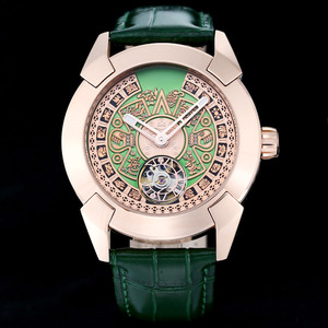 Montre mécanique pour homme Lucky Emerald Green Mystical Totem, montre-bracelet de luxe sertie de diamants, cadeau de fête haut de gamme pour homme - Product Image 2