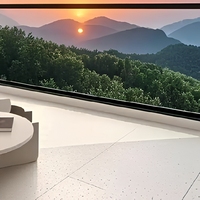 Fenêtre coulissante à rupture de pont thermique en alliage d'aluminium série 110, à pression latérale, cadre étroit, verre trempé Low-E, taille personnalisée pour villas