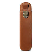 Étui à stylos vintage en cuir Crazy Horse, organiseur de voyage fait main en cuir de vachette avec fermoir à loquet pour 2 stylos-plumes, 21x5x3cm 126g