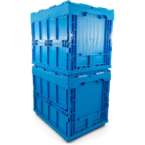 Industrial Warehouse 60L 68L Stackable Nestable Eco-Friendly Reusable Plastic <b>Crate</b> with Barcode Area Storage <b>Box</b> - Product Image 3