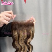 Cheveux humains naturels brésiliens Remy, couleur P4 27, ondulés, avec closure en dentelle HD 5x5