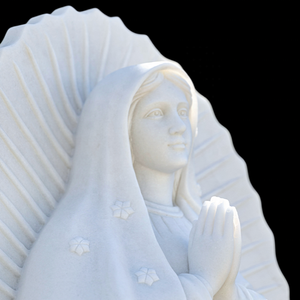 Prestigiosa decorazione di spazi religiosi e domestici splendidamente scolpito pietra bianca grandi statue all'aperto vergine maria - Product Image 2