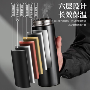 Tea Water Separation Insulated <b>Bottle</b> 316 Stainless Steel One Touch Lid Car Office Travel Use - Product Image 4