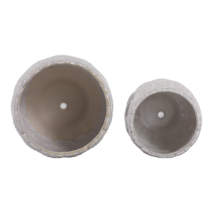 Set di 2 vasi in ceramica testurizzata per decorazioni con piante da interno ed esterno - Product Image 5