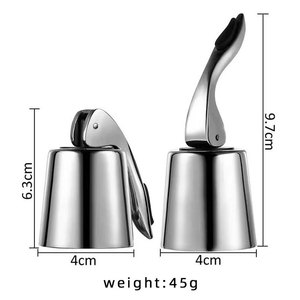 Top Sellers Shipping Kitchen Bar Accessories BPA-free Stainless Steel <b>Wine</b> Bottle <b>Stopper</b> Stainless Steel Handle - Product Image 3
