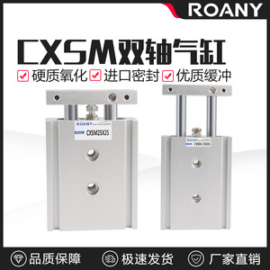 กระบอกลมแบบสองแกน Roany รุ่น CXSM25X25 ตัวเรือนอะลูมิเนียม แบบสองทางมาตรฐาน - Product Image 4