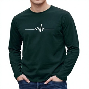 T-shirt à manches longues et col rond 100 % coton pour homme - Couche de base respirante idéale pour le printemps/l'automne, essentiel décontracté pour le quotidien - Product Image 1