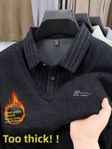 メンズスリムフィット長袖ポロカラーTシャツ春と秋のカジュアルゴルフ用ストリートウェア - Product Image 2