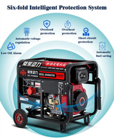 Groupe électrogène diesel silencieux super silencieux, mini, portable, 5KW, 8KW, 10KW, 12KW, triphasé, démarrage automatique, insonorisé