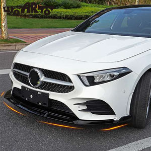 Paraurti anteriore labbro diffusore Splitter nero lucido paraurti anteriore labbro labbro anteriore labbro per Mercedes BenZ A-Class A200 berlina <span class=keywords><strong>2019</strong></span> - Product Image 6