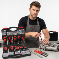 BYTOOL Kit de réparation de filetage 261 pièces avec inserts de perçage HSS, outils métriques hélicoïdaux pour filetage manuel et électrique, emballé rigide
