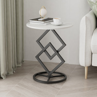 Table basse lumineuse en marbre, moderne et créative, pour petit appartement, table d'appoint simple, canapé d'angle en métal, ensemble de salle à manger