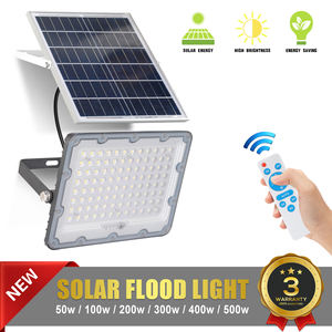 Lámpara Proyector de Alta Luminosidad para Jardín, Cuadrada, Exterior, Enfocable, 50w <span class=keywords><strong>100w</strong></span> 150w 200w, Luz LED <span class=keywords><strong>Solar</strong></span> con Control Remoto - Product Image 2