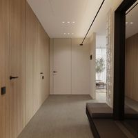 Porte invisible en bois massif moderne, rehaussant l'élégance intérieure pour la décoration de chambre et d'appartement