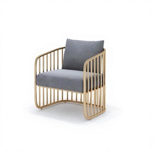 Ensemble de meubles de salon de beauté pour onglerie : Canapé et chaise de réception en velours gris pour usage extérieur et salle de sport – Mobilier commercial pour salon - Product Image 1