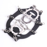 Crampons d'extérieur 12 dents anti-glace et anti-neige, couvre-chaussures en caoutchouc, griffes à glace soudées en acier inoxydable, modèle best-seller transfrontalier