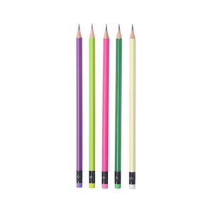 School Office Supplies <b>Paint</b> Coated Pencil <b>Set</b> 7 Inches HB Triangle Fluorescent Color <b>Paint</b> Poplar Wood Pencil With Color Eraser - Product Image 1