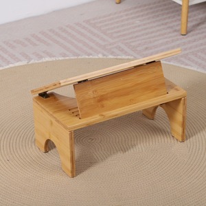 <b>Bamboo</b> Wood Toilet <b>Stool</b> 21.5x39.5x16.5cm Folding Child Booster Elderly Squatting Seat Bathroom Footstool - Product Image 3